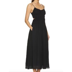 ASTR the Label Andriana Black Maxi Dress Sleeveless Bow Back Party Size S